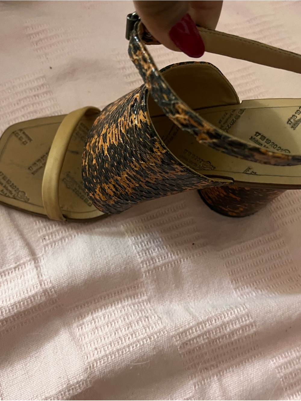 Vintage maison margiela block sandal heels (snake skin) - Picture 3 of 7